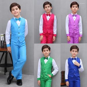 Herrenanzüge, 4-teilig, für Kinder, Jungen, formelle Weste, Kinderkleidungssets, Hochzeit, Klavierauftritt, Outfits, 3–12 Jahre