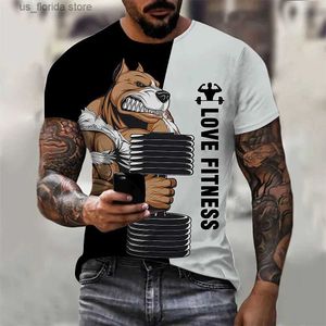 Homens camisetas Engraçado Fitness Camisa Mens T-shirt Verão O Pescoço Casual Pulôver Oversized Strtwear Harajuku Curto Slve Ts Roupas Diárias Y240314