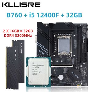 Комплект Kllisre B760 Core i5 12400F 2*16 ГБ = 32 ГБ памяти DDR4 3200, настольная оперативная память LGA 1700, набор материнских плат
