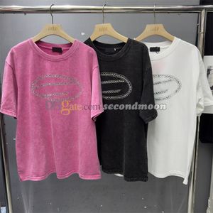 クリスタルTシャツの女性クルーネックティーショートスリーブTシャツ春夏ストリートスタイルTシャツ