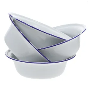 Conjuntos de louça 4 Pcs Esmalte Tigela Home Esmalte Sopa Simples Camping Essentials Nut Basin Salada