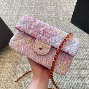 Vintage bag Designer bag tweed bag Felt woven small square bag Fashion chain crossbody bag shoulder bag womens bag simple and beautiful Wallet cosmetic bag