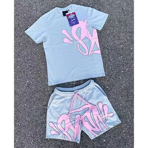 デザイナーメンズシナワールドTシャツセットティープリントデザイナーTシャツshort y2k synaworld tes syna syna world track suit suitグラフィックシナtシャツとショートパンツ989