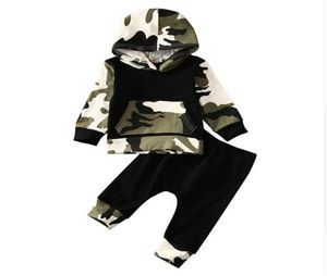 Mikrdoo Autumn Winter Style Infant Clothes Kids Baby Boy Clothing Sets Camouflage Camo Hoodie Tops Long Pants 2Pcs Outfits Cotton 1236537