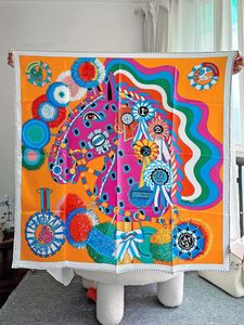 Schals Cheval Mascotte Seidenschal 90x90 cm Luxus Mode Frau Kopf Großes Taschentuch Hijab Schal Frauen Bandanna