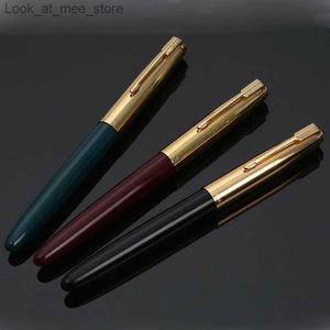 Fountain Pens Fountain Pens 1/3pc Eski Stil Kahraman 616 Fountain Kalem Plastik Mürekkep Kalemi Altın F Nib Ekstrüzyon Dönüştürücü Dolgu Kırtasiye Ofis Okulu Malzemeleri Q240314