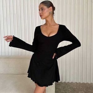 Explosive Winter New Product Fashion Slim Fit Back Strap u Neck Sexy Dress