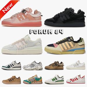 Fórum 84 Sapatos Casuais Bad Bunny Buckle Low Mulheres Mens Esportes Café Marrom Rosa Ovo de Páscoa Voltar Branco Cinza OG Brilhante Azul Thread Royal Wheat Plataforma Treinadores Tênis