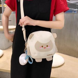 Akşam çantaları tuval öğrenci crossbody için crossbody 2024 Japon çizgi film baskısı küçük omuz çantası sevimli moda kawaii messenger telefon