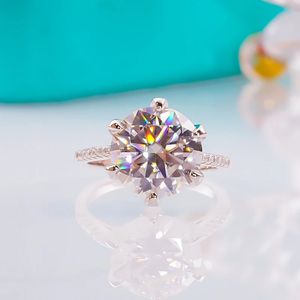 5 قيراط خاتم الماس S925 الفضة الاسترليني مع مجوهرات راقية مطلية بالبلاتين للنساء هدية زفاف مع شهادة 240221