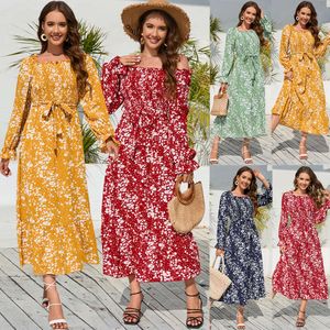 2024 Hösten/vintern New Women's Slim Fit Style Flare Long Sleeve Bh Dress