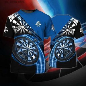 Мужские футболки Мужская футболка Dart Round Target Print Летние короткие топы с круглым вырезом Slve Oversized Ts Повседневная футболка для мужчин Strt Cool Clothing Y240314