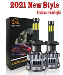 LED Far Ampulleri H4 Araç Lambası 8 Yan LED Cob Chip 200W 20000 LM H7 H1 H3 H8 H11 9005 HB3 9006 HB4 CANBUS 6000K AUTOLUK FOGLIGHT8427971