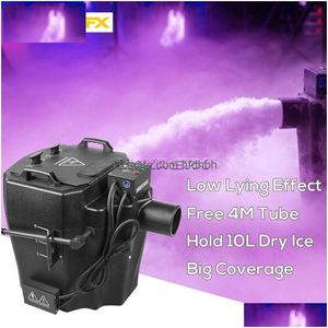 Машина для создания тумана Машина для создания пузырьков 6000 Вт Сухой лед Hine Stage Создатель низколежащих эффектов Большая мощность наземного дыма с отводной трубкой Площадь 200 Dhih2