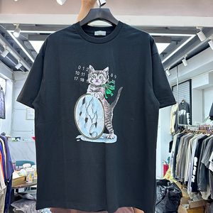 Hiphop tees t skjortor mens skjorta överlägsna katt tryckte oss storlek tshirts riktiga bilder 24SS