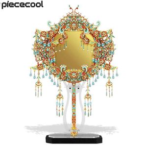 3D Puzzles Piececool 3D Puzzles Metal Octagonal Mirror Assembly Model Kits Chinese Style DIY SETS FÖR HOME DECORATION GENTER 299PCS 240314