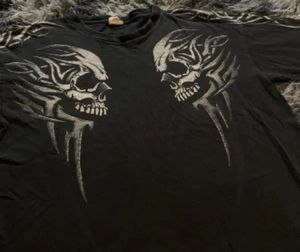 Magliette da uomo Hip-hop Punk Skull Stampa Lettera Design T-shirt oversize per uomo 2024 Casual Versatile O-Collo a maniche corte Y2k Top larghi