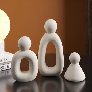 Sculptures Abstract Family Statue Modern Design Home Decor Hollow Sculpture Nordic Living Room Ornaments Bedroom Decoration Figurines Gift