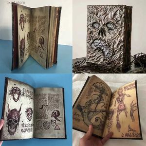 Dekorativa objekt figurer Ny necronomicon resindark Magic Book Demon Evil Dead Summon Horror Movie Prop Collection Halloween Home Room Desktop Decor T240