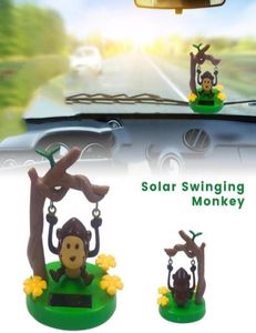 Interiördekorationer 1st Solenergi Dancing Cute Animal Swinging Animated Monkey Toy Car Styling Accessories Decor Kids Toys G8705918