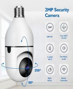 Telecamere IP Wi-Fi PTZ Visualizzazione remota HD a 360° Sicurezza Interfaccia lampadina E27 1080P Wireless 360 Ruota Tracciamento automatico Telecamera panoramica Li7482745