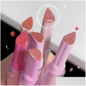 Lipgloss Blume Liebe Spiegel Wasser für Frauen Glänzendes Glas Herzform Lippenstift Wasserdicht Kristall Gelee Plumper Gl Z3J2 Drop Lieferung Ot3Zr