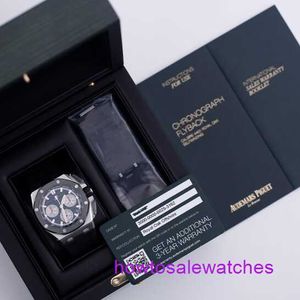 Relógio de pulso AP Relógio sofisticado Epic Royal Oak 26420SO Cronógrafo de placa preta Relógio masculino de aço fino Máquinas automáticas Relógio famoso suíço Diâmetro de exibição de data de luxo
