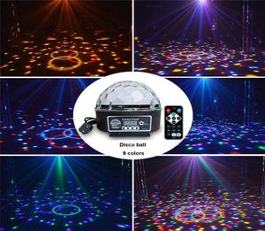 Illuminazione scenica da discoteca Digital DMX512 LED RGB Crystal 9 colori stage Magic Ball Effect Light controllo automatico del suono Effetti LED lamp3103059