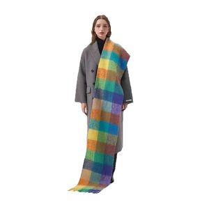 Sciarpe 2023 Nuova Sciarpa Autunno e Inverno Multicolor Spesso Plaid Ac da Donna da Uomo Stessa Lunghezza Scialle Termico55dbhy6a 7ECSO