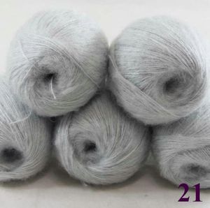 5 gomitoliX50g Lussuoso MOHAIR 50 Cashmere 50 seta Filato a mano per maglieria più colori tra cui scegliere Argento 2909184487