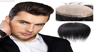 Toupee for Men Human Hair Pieces Hair Unit Wig Man Toupee European Replacement System med bandklämma i Half Machine Hairpiece L23594763