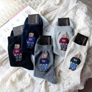 Mens Socks Factory Direct Bear Print Cotton In The Tube. Sports Breathable Sweat Wicking Sockssocks For Men