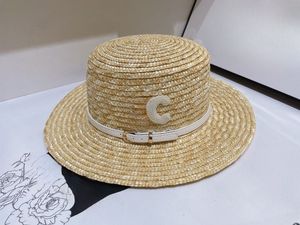 Wide Brim Hats Handmade Straw Beach Hat For Women Summer Holiday Panama Cap Fashion Concave Flat Sun Protection Visor