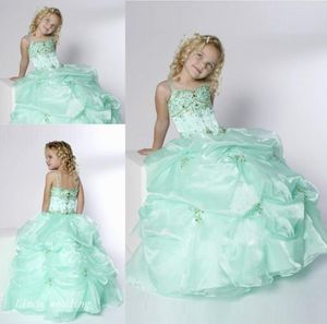 Śliczna mennica zielona dziewczyna 039S Sukienka konkursowa księżniczka suknia balowa sukienka na ba babeczki na krótką dziewczynę ładną sukienkę dla małego dzieciaka2528991