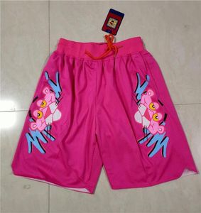 MEN039S Takım Basketbol Kısa Just Don Pembe Renk Fan039S Sport Dikişli Şort Kalça Pop Elastik Bel Pantolon Pocket Zipp3377647