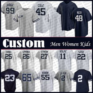 99 Aaron Judge 22 Juan Soto NY Yankees Jersey Gerrit Cole Anthony Volpe Giancarlo Stanton Gleyber Torres Anthony Rizzo DJ Lemahieu Jose Trevino Derek Jeter