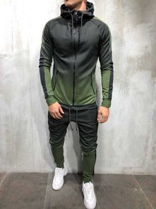 Mens Sportswear Tvådelat Set Mens Casual Hooded Sports Wear Tract Training Sweat Suit Men Track S-3XL Tracksuits