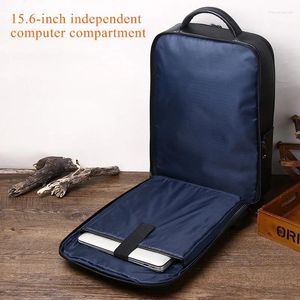 Backpack Men Zipper Cow Leather Business Bag For Man Shoulder Mochila Designer Travel Casual Laptop Rucksack