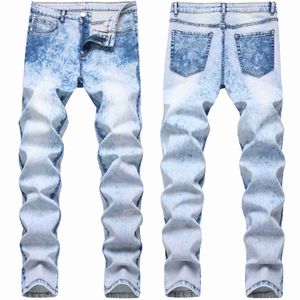 Mens Jeans Homens Azul Cor Sólida Slim-Fit Bicicletas Lápis Calças Clássico Business Streetwear Entrega Gratuita