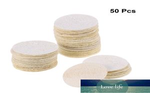 50 pezzi rotondi riutilizzabili luffa scrubbing esfoliante trucco viso cuscinetti per la cura della pelle rimozione spugna per la pulizia1300559