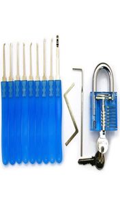 9-teiliges Lock-Pick-Werkzeug, transparent, sichtbar, Cutaway, Übungs-Vorhängeschloss, Schlosser-Werkzeug 5422248