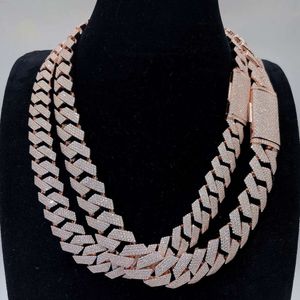 Hip Hop 925 Sterling Silver VVS Moissanite Diamond Jewelry Cuban Link Chains Halsband för män kvinnor
