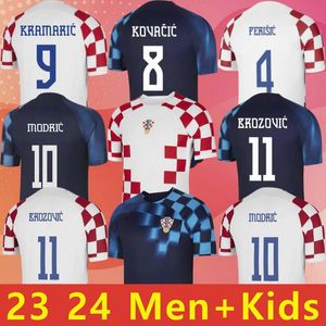 2023 2024 Croacia World Cup Modric Soccer Jerseys National Team Mandzukic Perisic 22 23 Kroatiens fotbollsskjorta Kovacic Rakitic Kramaric Men Kids Kit Uniforms