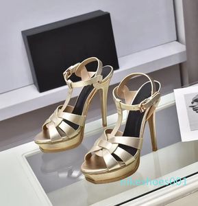 2024 Womens High Heel Stiletto Gladiator Sandalias T-Strap Lady Shoes Pumps 10cm 14cm Box