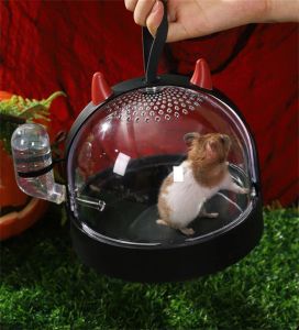 Gaiolas de viagem para hamster, gaiola pequena para transportar animais de estimação, roedor, portátil, quente, inverno, mini gaiola para animais de estimação, cobaia, porco, portátil, casa