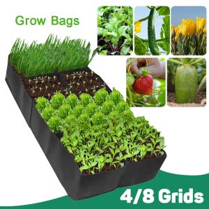 Borse Feltro Piantare Grow Bag Giardino Piantare Vaso per Verdure Fiore Pomodoro Piantare Contenitore 1/4/8 Griglie Grow Borse Forniture da giardino