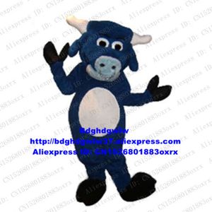 Mascot Costumes Blue Buffalo Bison Ox Bull Cow Cow Calf Calf Mascot Costume Dorosła Kreskówka Pamięć pamiątka Kirwobowa ulotka ZX1595