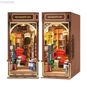 3D Puzzles Robotime Rolife DIY Book Nook Kits Livraria com Luzes Fácil Montar DIY Miniatura Incrível presente para Criança TGB07 240314