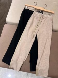 Calça Feminina Casual Estilo Esportivo Lã Algodão Jersey