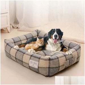 Kennels & Pens Kennels Pens Soft Sofa Dog Beds Warm Pet Mat For Puppy Cool Cushion Slee Nest Bed Removable Cozy Cat House Baskets Kenn Dh1Cr